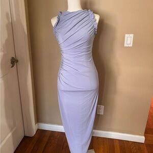 Zara Lavender Ruched Midi Dress